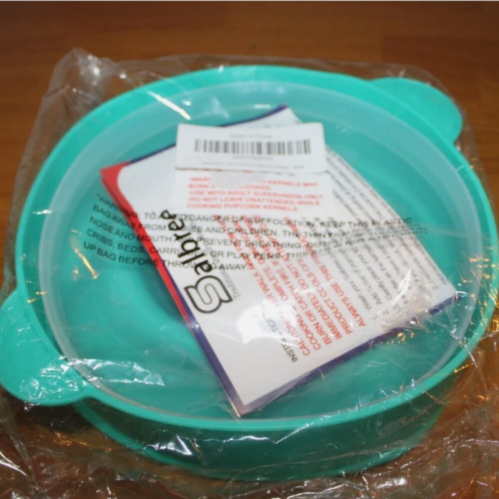 Salbree Microwave Silicone Popcorn Popper Teal New in Bag